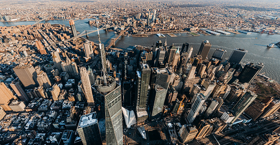 Aerial View of Downtown Manhattan / NYC