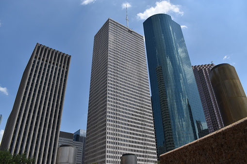 Downtown Houston's business district and commercial real-estate