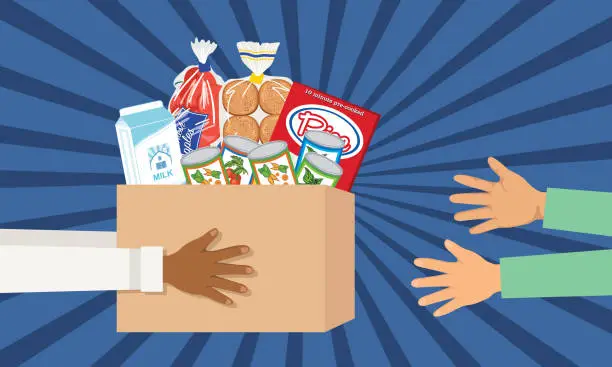 Vector illustration of Food Donation Box for Charity Drive