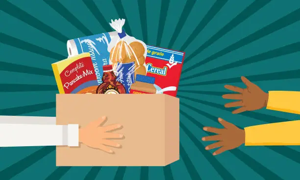 Vector illustration of Food Donation Box for Charity Drive