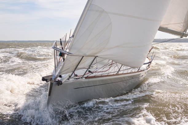 istock Sail Boat Yacht Sailing on a Rough Sea 1410872541