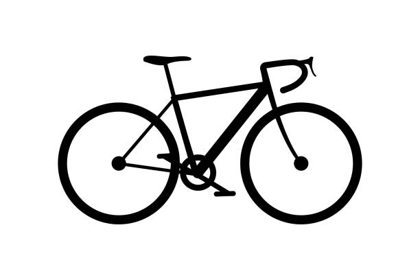 ilustraciones, imágenes clip art, dibujos animados e iconos de stock de ilustración vectorial de bicicletas. bicicleta de carretera en silueta. - cyclo cross