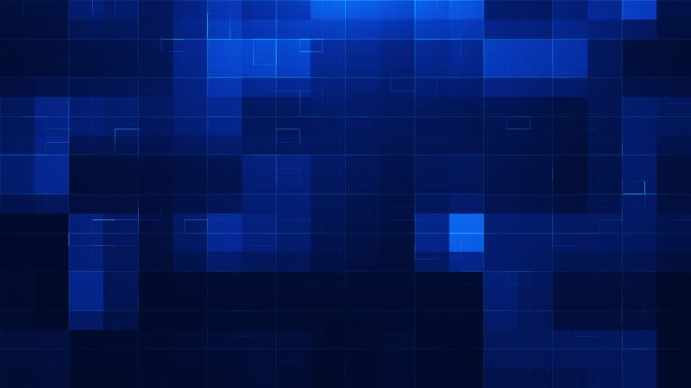 Abstract Blue Square Elements Motion Background