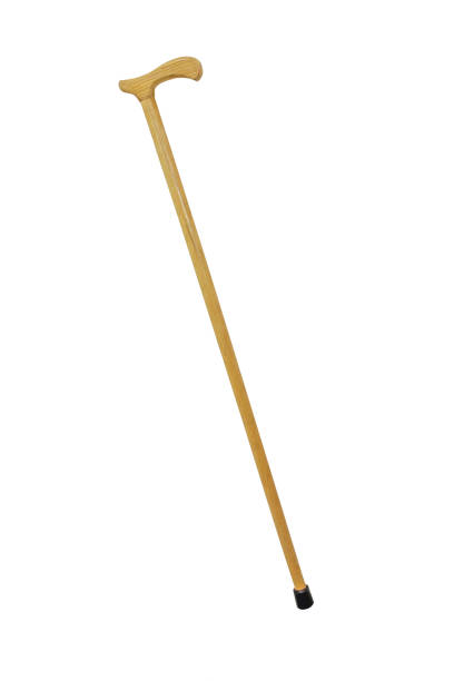istock Wooden walking stick. Crutch/Cane isolated on white background. 1410877117