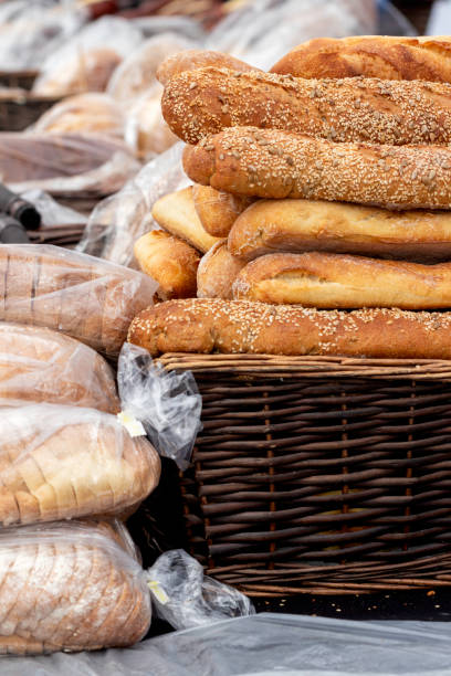 Baked goods for sale at a farmers market