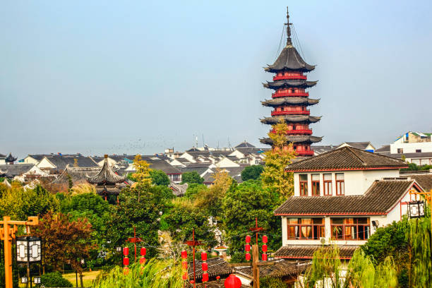 istock Ancient Chinese Ruigang Pagoda Rooftops Suzhou China 1410879982