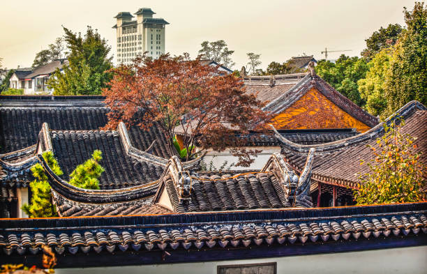 istock Ancient Style White Apartmenst Rooftops Suzhou China 1410884085