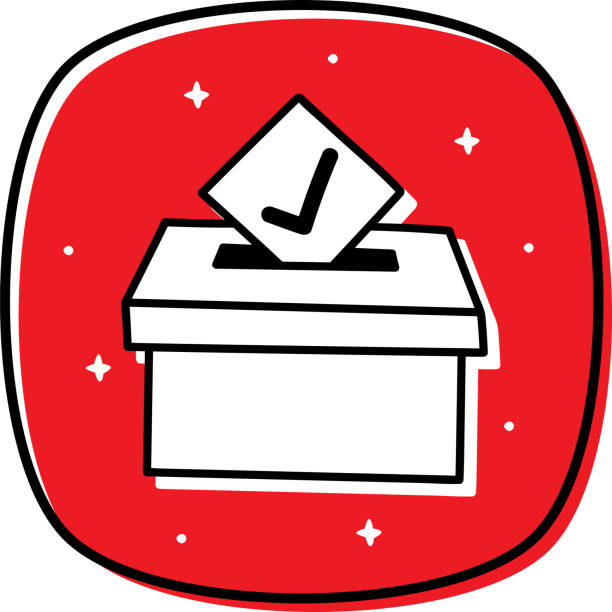 ilustraciones, imágenes clip art, dibujos animados e iconos de stock de doodle de urnas 2 - voting doodle republican party democratic party