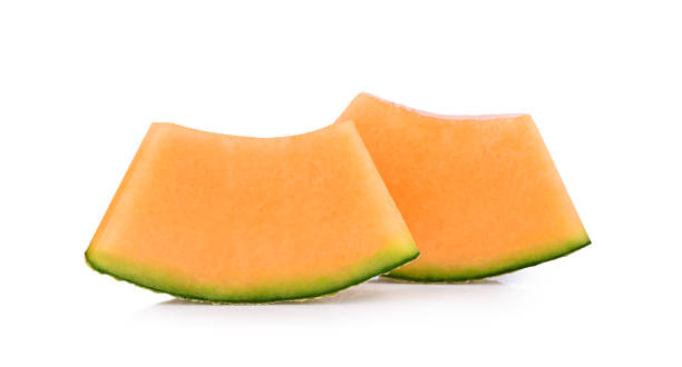 istock Fresh sliced cantaloupe melon isolated on white 1410884359