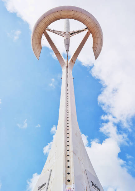 Barcelona, Spain, May. 2018: Olympic Park Montjuic in Barcelona, Spain. Olympic park tower designed by Santiago Calatrava