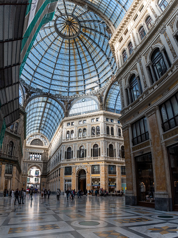 Gallery Umberto I in Naples, built in the Art Nouveau design, Southern Italy
