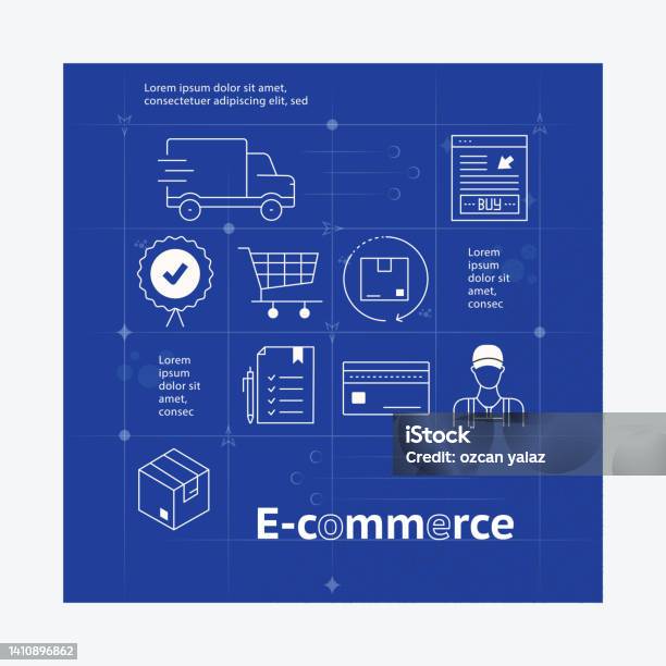 Banner Ecom Example Ecommerce Related Vector Banner Design Concept Stock Illustration ...