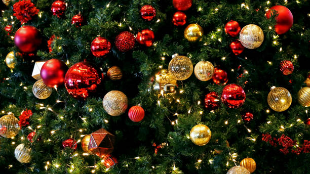 decoración del árbol de navidad como material de fondo - eastern usa national holiday annual event celebration event fotografías e imágenes de stock