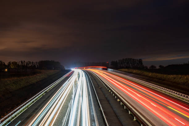 istock Long exposure of highway E6 Helsingborg to Malmo, Sweden. 1410898839