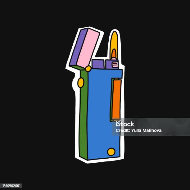 Alat Api Merokok Set Berbagai Korek Api Peralatan Merokok Ilustrasi Vektor Terisolasi ...