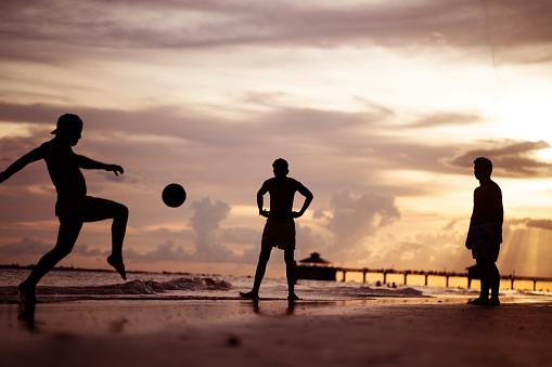 Soccer game on the beach in Ft. Myers Florida