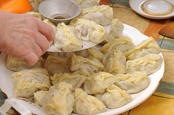 istock Manty.Pies prepared in a double boiler. 141090860