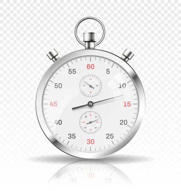 Vector illustration of Silver watch on copy space