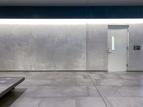 Concrete lobby of a modern building