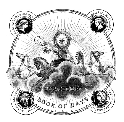 Four Horsemen of the Apocalypse depicted as women. Bible theology. Book of Revelation. Christianity. Illustration published 1863. Source: Original edition is from my own archives. Copyright has expired and is in Public Domain.