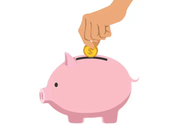 Vector illustration of Saving money