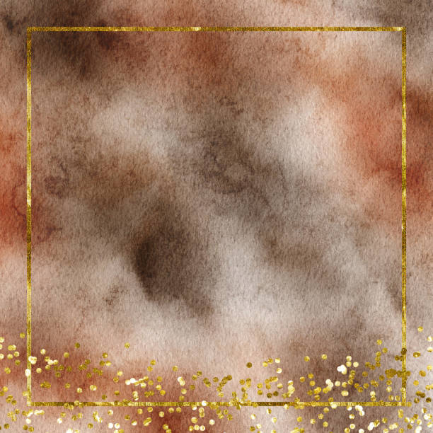 istock Autumn Brown Watercolor Glitter Frame 1410926454