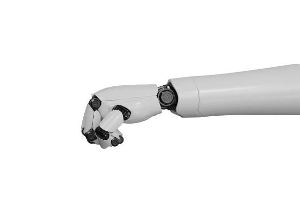 istock 3D rendering robotic hand on a white background, Robot hand Industry and robotic concept technology. 1410927560