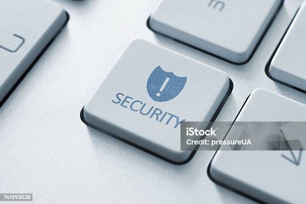 Security Button On Keyboard Stock Photo - Download Image Now - Accessibility, Business, Button - Sewing Item