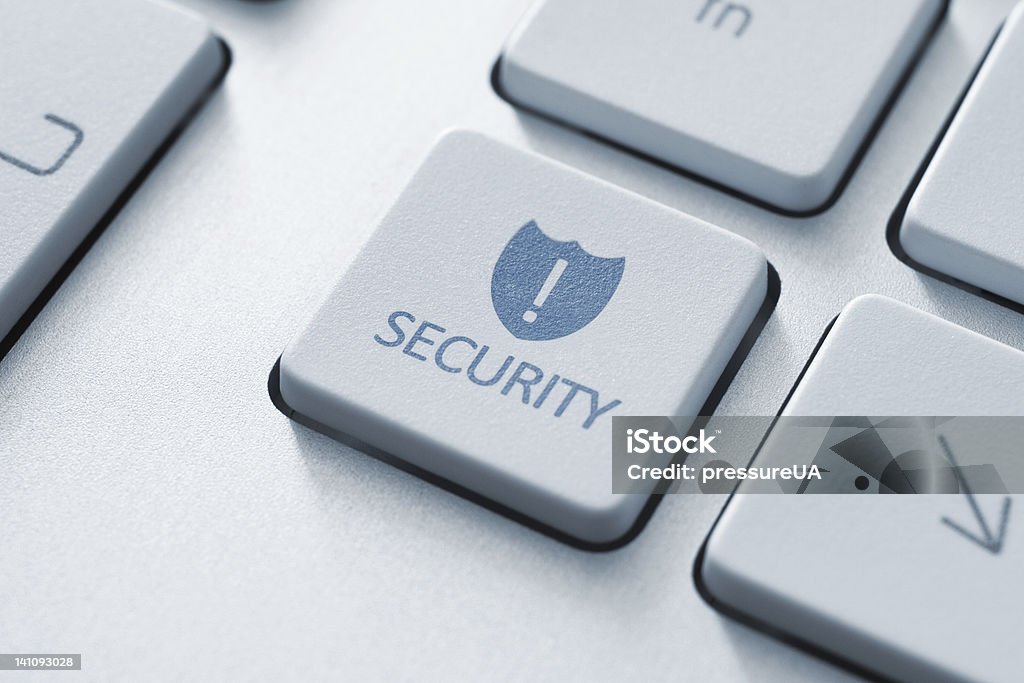 Teclado com botão de segurança - Foto de stock de Acessibilidade royalty-free