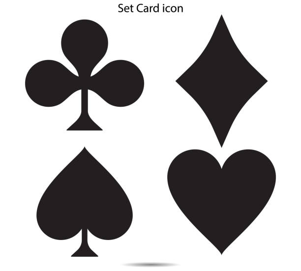 ikona odtwórz kartę - silhouette poker computer icon symbol stock illustrations
