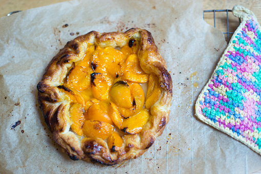 Rustic Homemade Apricot Tart/Galette on Parchment