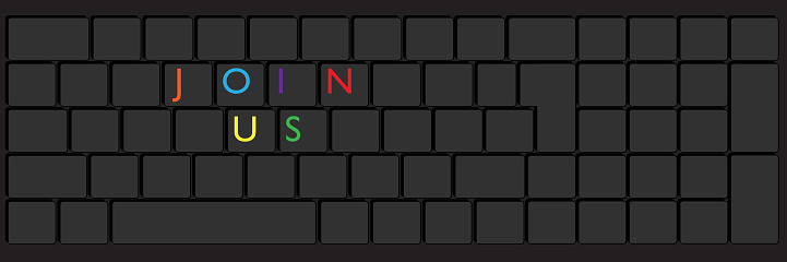 Computer Joined Titles Computer Keyboard With Join Us Text Closeup Of An Electronic Computer ...
