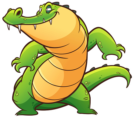 Vector illustration of Cartoon crocodile