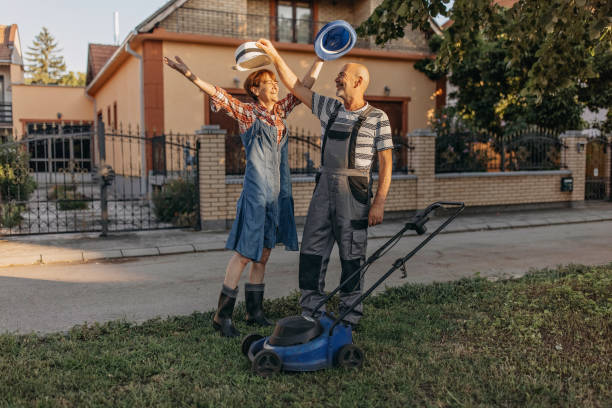 istock Senior couple with arms outstretched 1410951989