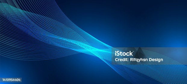 istock Abstract Blue Wavy Line Particle Technology Background 1410954404