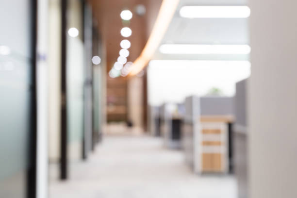 abstract blurred office interior background - kantoor stockfoto's en -beelden