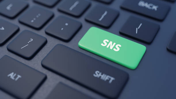 istock The text sns is on the keyboard, 3d rendering 1410957171