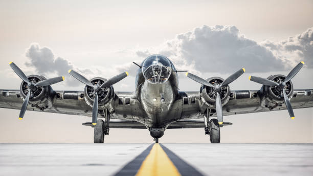 warbird historical bomber on a runway fighter plane vintage stock pictures, royalty-free photos & images