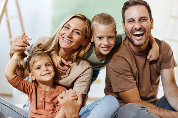 istock Happy family during home renovation process. 1410961241