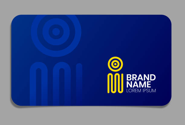 Letter I Logo on business card vector art illustration