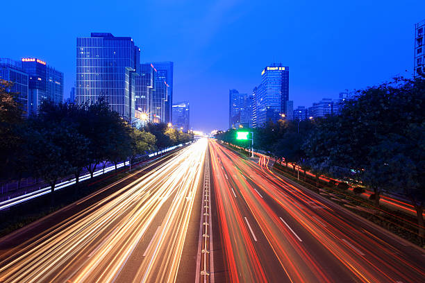 istock night traffic on the street 141096482