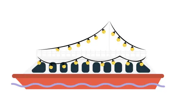 Vector illustration of Cruise river boat