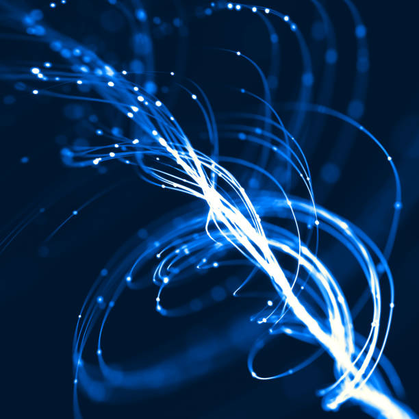 istock 3d rendering Neon blured particles cicles at motion . swirl trail effect . Abstract Luminous rings with sparkling . Abstract lights at motion . Light painting object 1410965480