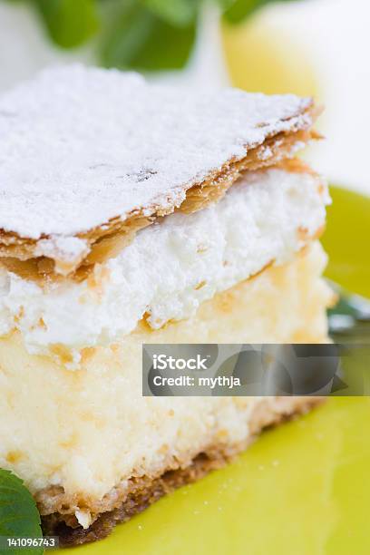 Vanilla Custard Cake Stock Photo - Download Image Now - Baked Pastry Item, Cake, Cream - Dairy Product