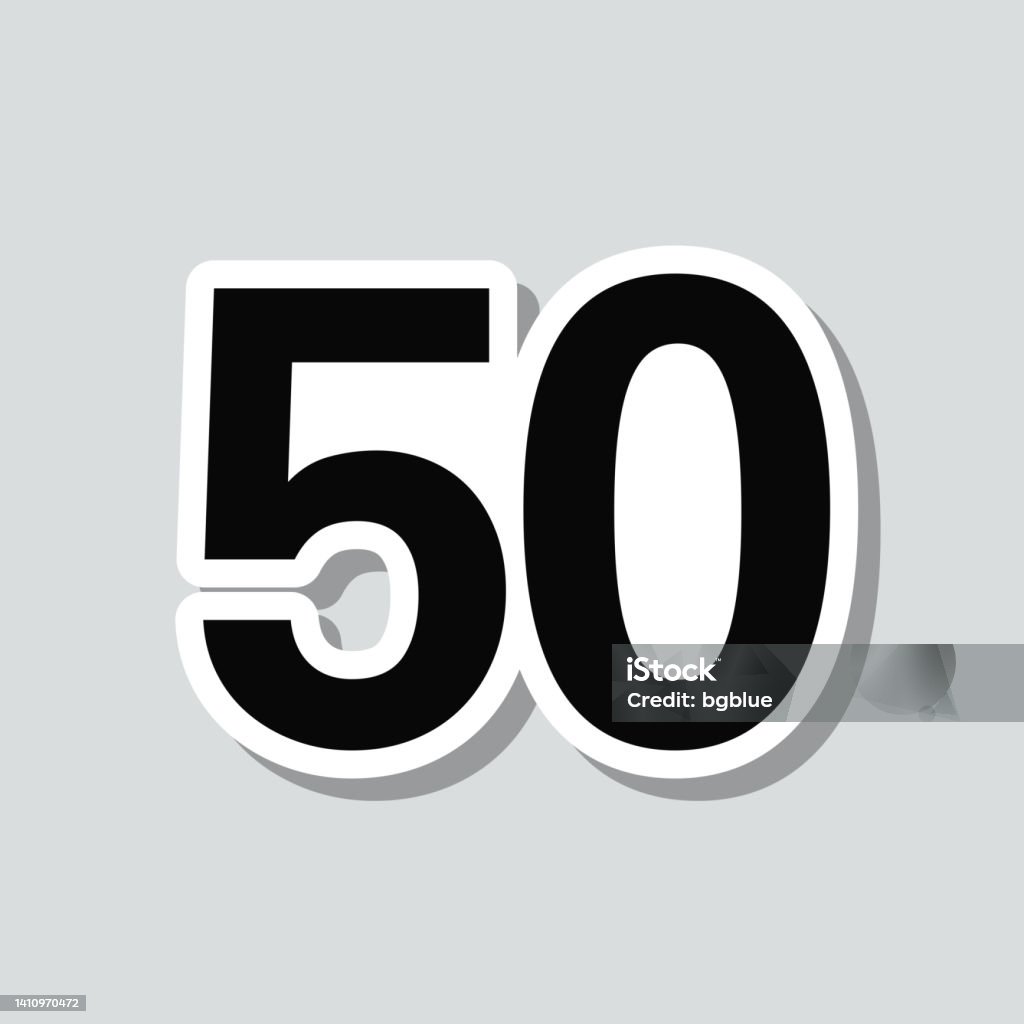 50 番号50灰色の背景にアイコンステッカー - 3Dのベクターアート素材や画像を多数ご用意 - 3D, アイコン, イラストレーション
