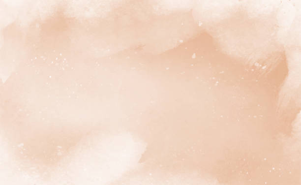brzoskwiniowe abstrakcyjne tło tekstury akwareli. wektorowy beżowy wzór akwarelowy - beige background ilustracje stock illustrations