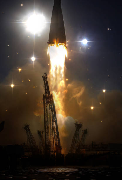 istock Spaceship launch to distant space. Elements of this image furnished by NASA. 1410970798