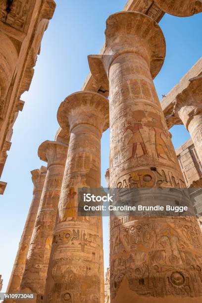 Pillars Of The Karnak Temple Luxor Egypt Stock Photo - Download Image Now - Egypt, Statue, Luxor - Thebes