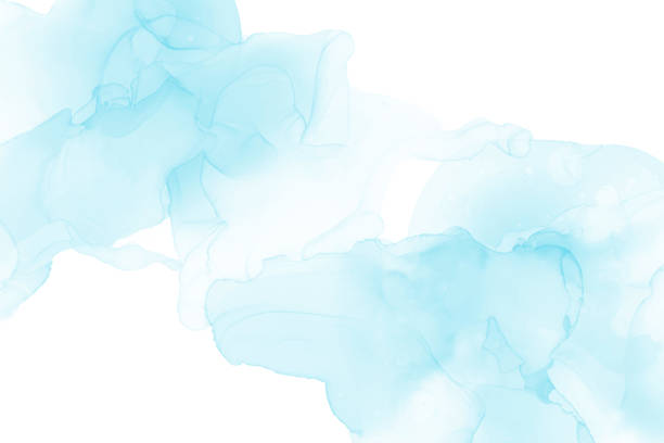 illustrations, cliparts, dessins animés et icônes de aquarelle bleu clair acrylique marbre backgound - blob backgrounds abstract watercolor painting