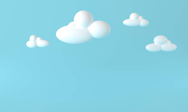 istock White 3d clouds on blue background. Render soft round cartoon fluffy clouds in the blue sky. 3d geometric shapes illustration. 3d rendering cloudscape horizontal background. Banner blue sky 1410976411